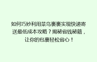 如何巧妙利用菜鸟裹裹实现快递寄送最低成本攻略？揭秘省钱秘籍，让你的包裹轻松省心！