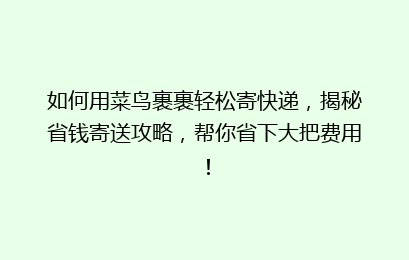 如何用菜鸟裹裹轻松寄快递,揭秘省钱寄送攻略,帮你省下大把费用!