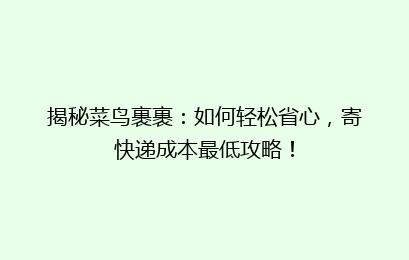 揭秘菜鸟裹裹：如何轻松省心，寄快递成本最低攻略！