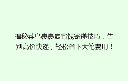 揭秘菜鸟裹裹最省钱寄递技巧，告别高价快递，轻松省下大笔费用！
