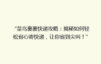 “菜鸟裹裹快递攻略：揭秘如何轻松省心寄快递，让你省到尖叫！”