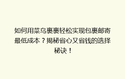如何用菜鸟裹裹轻松实现包裹邮寄最低成本?揭秘省心又省钱的选择秘诀!