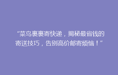 “菜鸟裹裹寄快递，揭秘最省钱的寄送技巧，告别高价邮寄烦恼！”