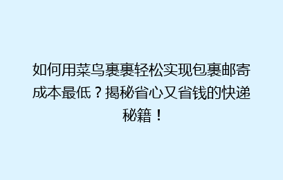 如何用菜鸟裹裹轻松实现包裹邮寄成本最低？揭秘省心又省钱的快递秘籍！